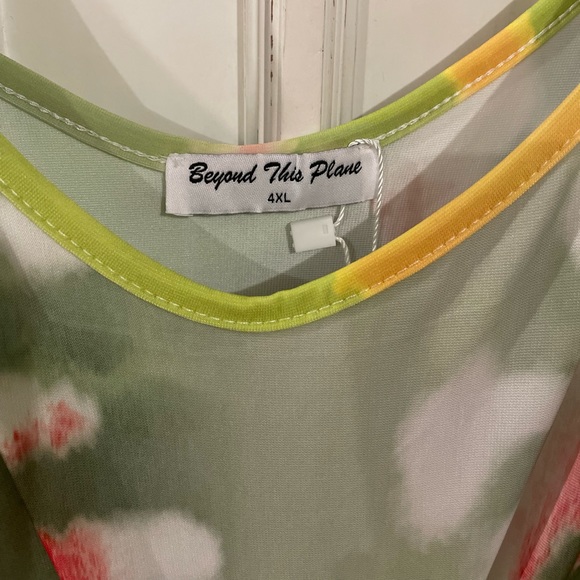 Beyond This Plane Maxi Dress (Size 4XL) (Lime Tie Dye) - Picture 4 of 7